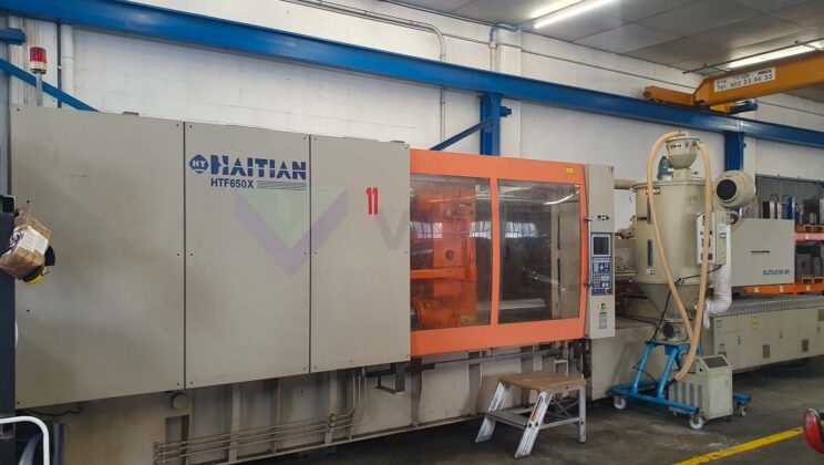 Set of 6 Injection Moulding Machines, 650t & 110t HAITIAN, 150t & 120t SANDRETTO + 130t BATTENFELD